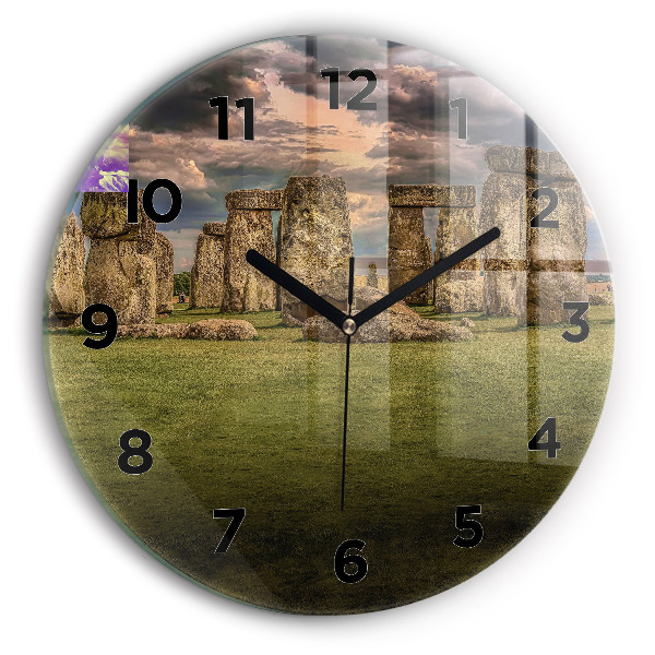 Orologio rotondo in vetro Stonehenge Nimbostrato