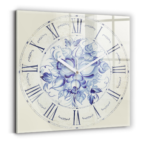Orologio quadrato Fiori blu