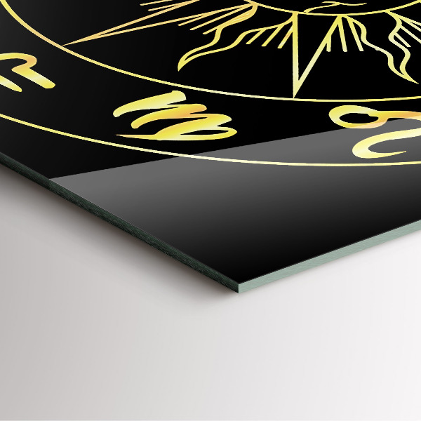 Orologio quadrato Segni zodiacali dorati con il sole