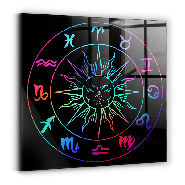 Orologio quadrato Segni zodiacali arcobaleno