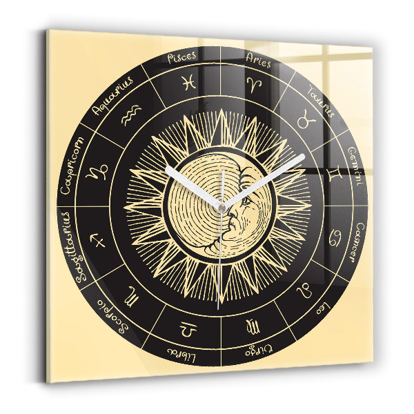 Orologio quadrato Zodiaco e Sole
