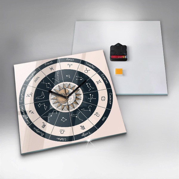 Orologio quadrato Costellazioni zodiacali su sfondo blu