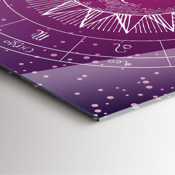 Orologio quadrato Costellazioni zodiacali su sfondo viola