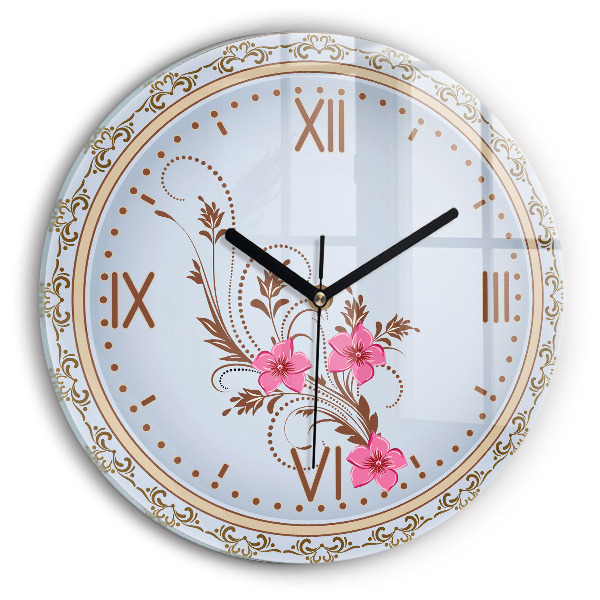 Orologio rotondo Fiori rosa