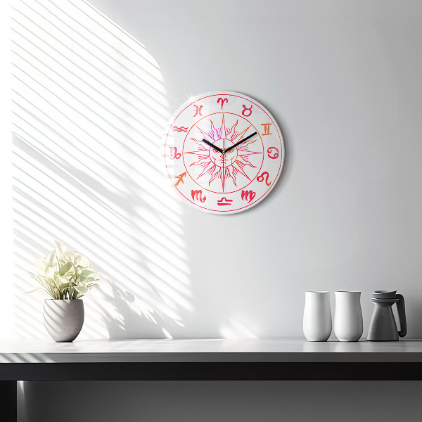 Orologio rotondo Segni zodiacali colorati